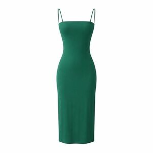 NWT Enza Costa WD-358 Strappy Side Slit Dress in Fern